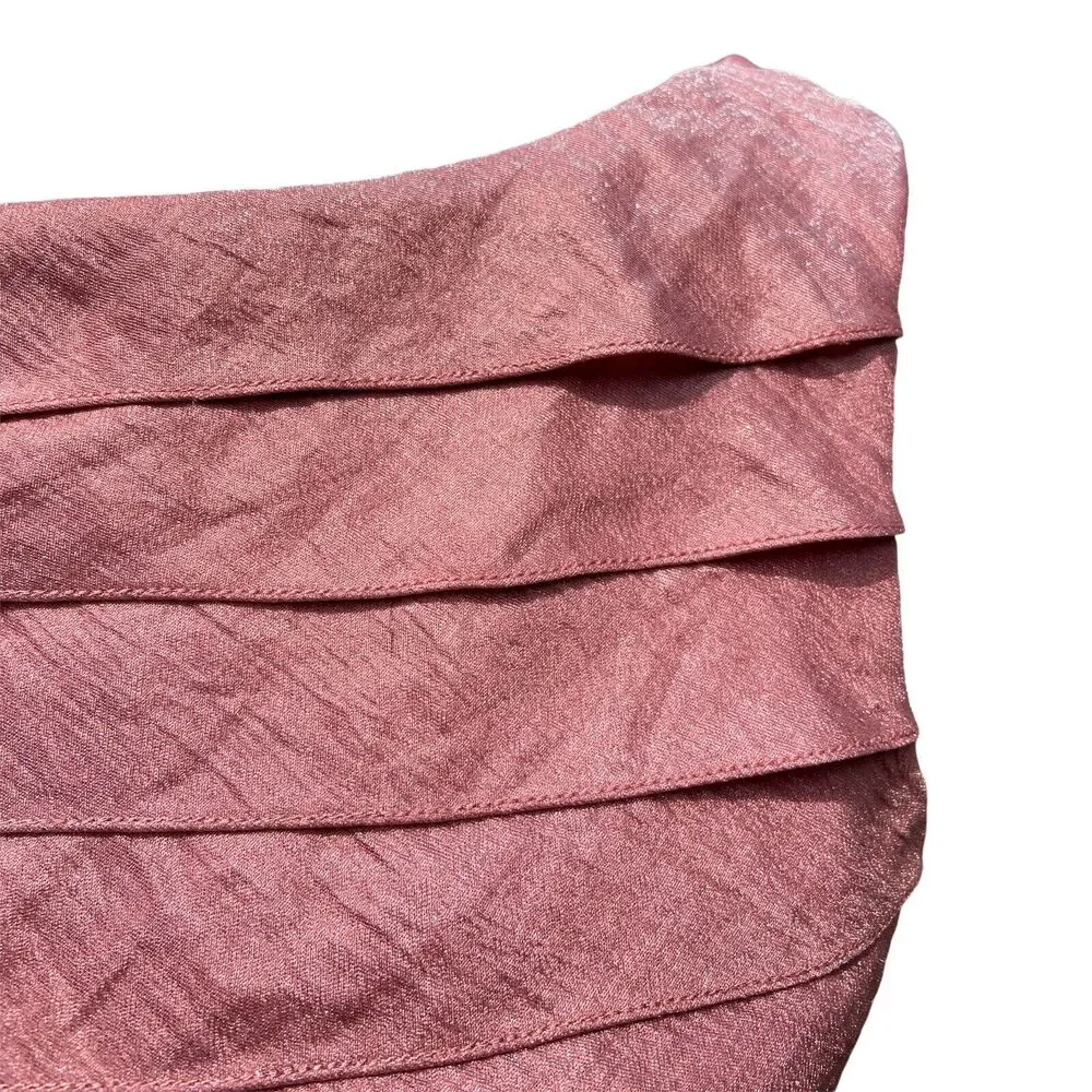 Victor Costa Tiered Ruffle Sheath Dress‎ Shimmer Pink Blush 4